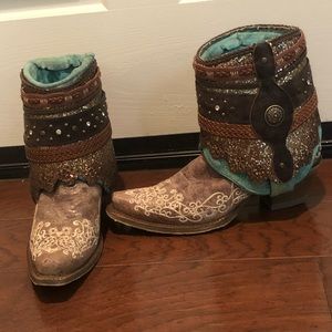CorralBoots Aqua color w/ removable cuff